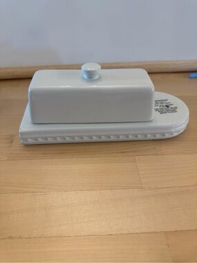 Rare Nora Fleming White Stoneware Butter dish